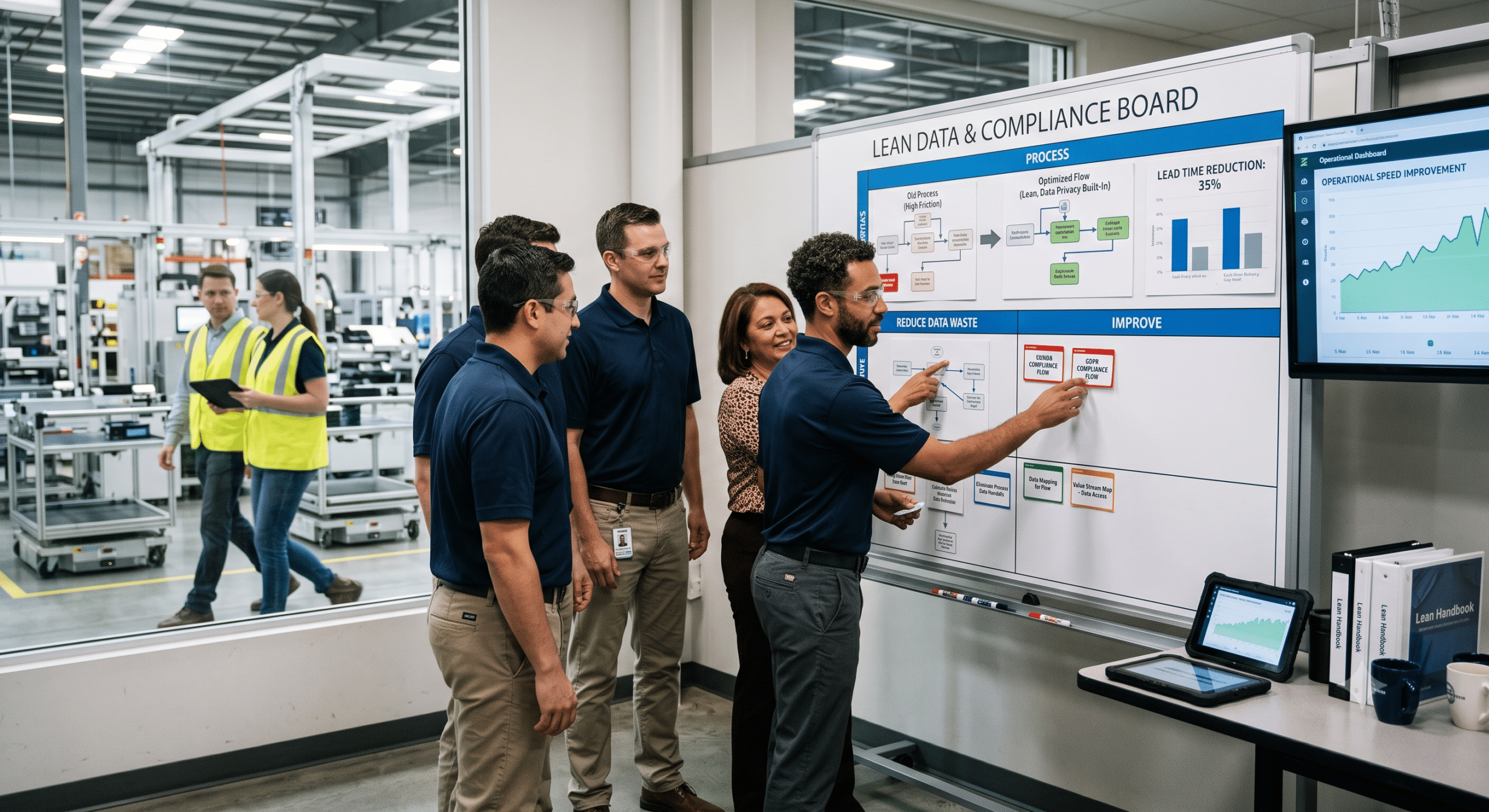 Data privacy team improving compliance, secure data management, and business operations.