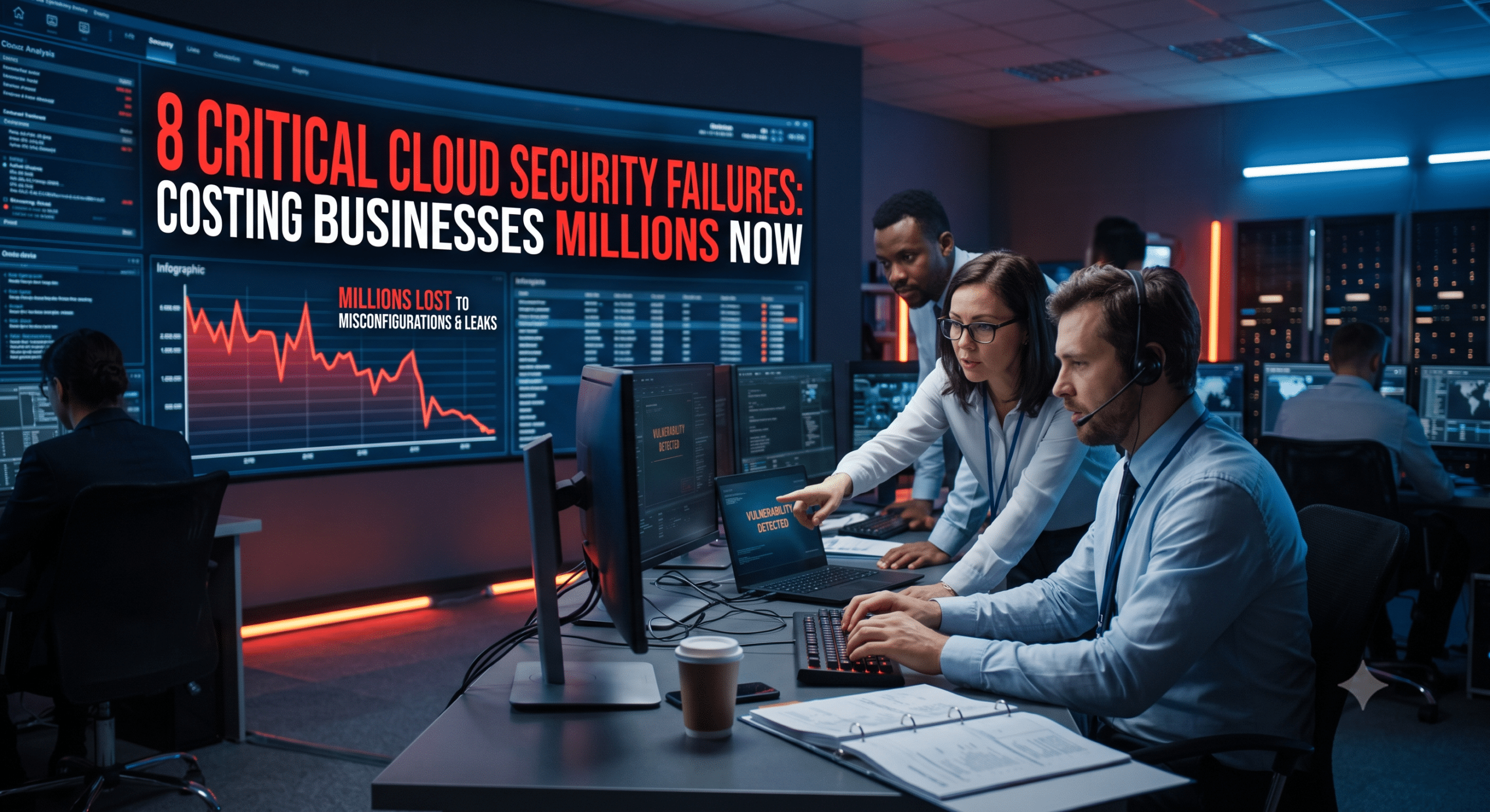 Cloud security team monitoring threats and protecting enterprise cloud infrastructure.