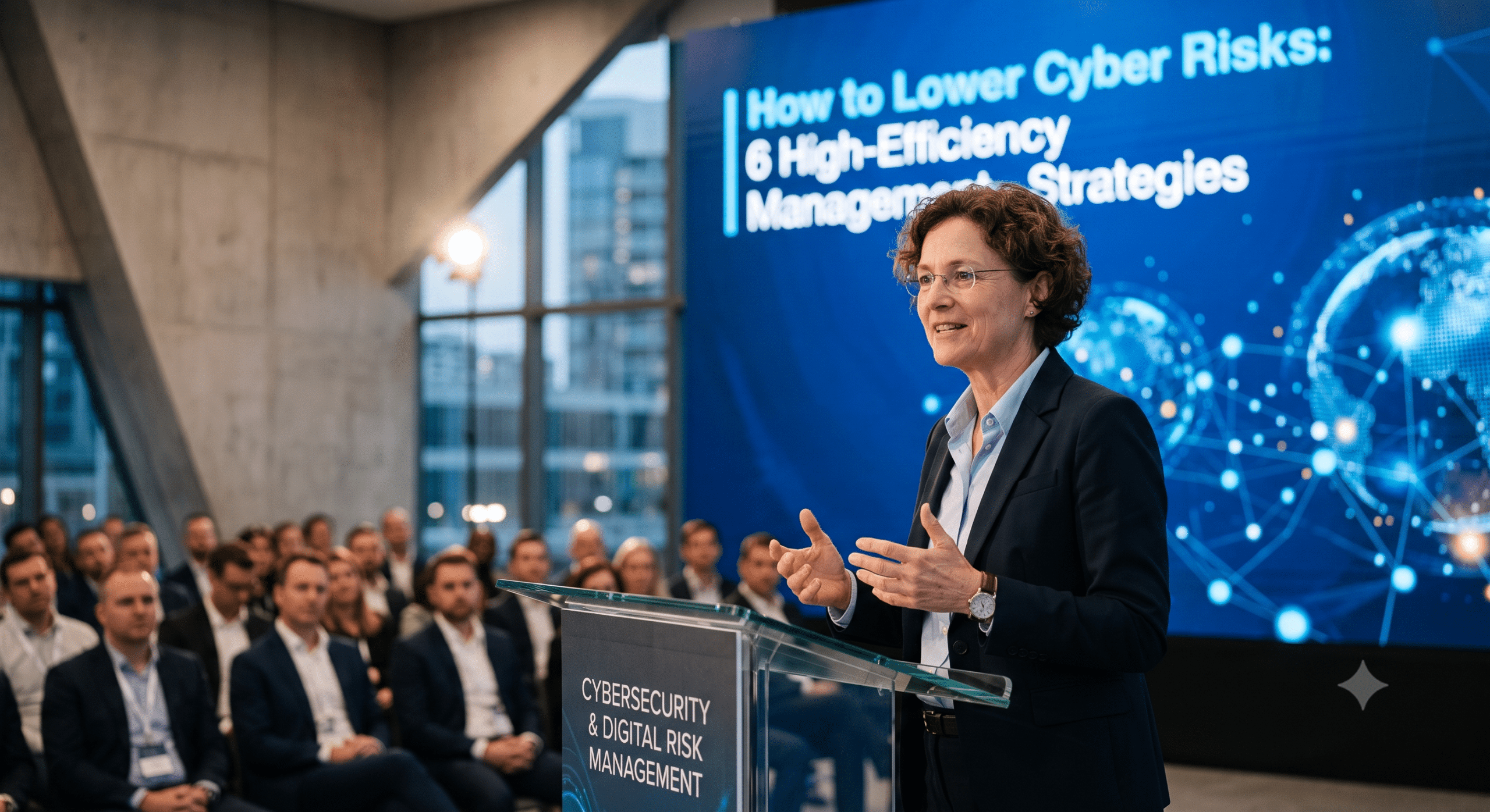 Cybersecurity and digital risk management presentation on enterprise cyber risk strategies.