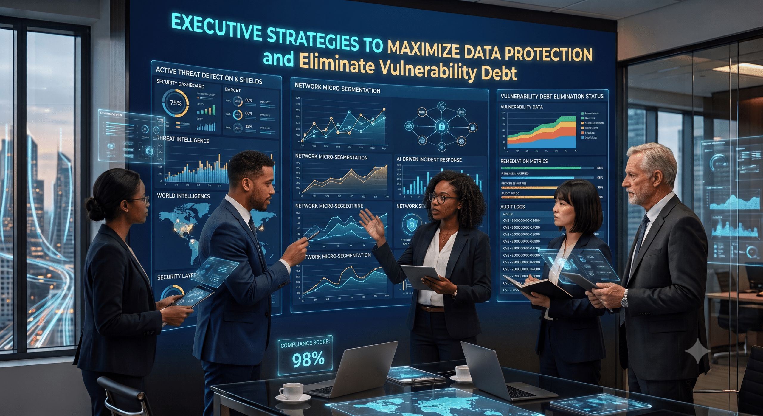 Data protection strategy dashboard helping organizations secure sensitive data and reduce cyber risk.