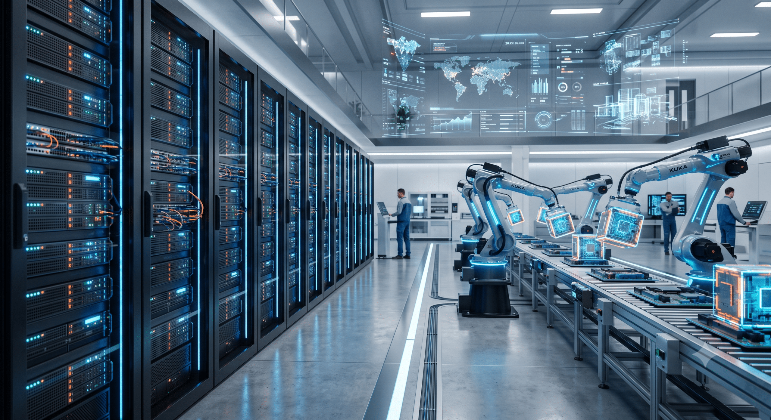 Multi-cloud infrastructure powers enterprise data centers, industrial robots, and AI-driven manufacturing systems with secure, scalable, real-time connectivity.