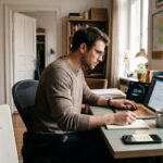 Man using a timer and to-do list to learn how to stop procrastinating